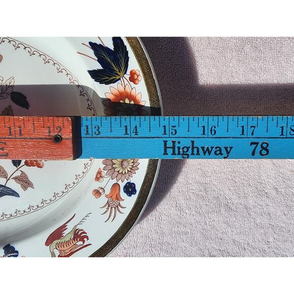 Copeland Spode "Heron" 14.5" Platter Oval Plate Serving Dish Antique Asian Decor - Picture 9 of 10